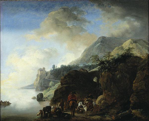 Philips Wouwerman Travelers Awaiting a Ferry